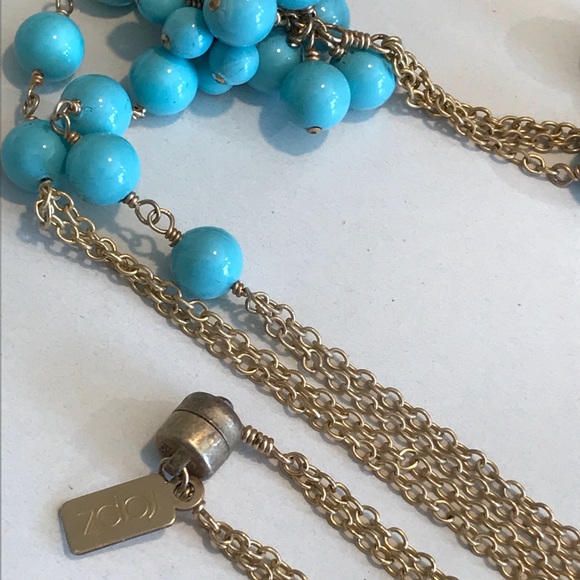 Turquoise and gold necklace - Picture 6 of 6